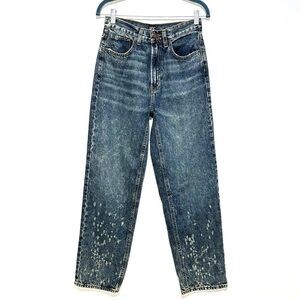 URBAN OUTFITTERS BDG High Rise Waisted Baggy Jeans Blue Acid Wash Distressed 26
